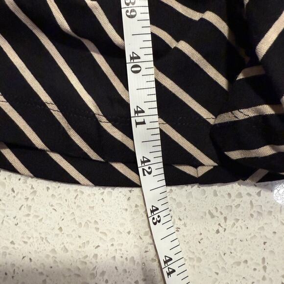Ann Taylor Black  Beige Chevron Stripe Maxi Skirt Medium Fall Office Chic New - Picture 7 of 7